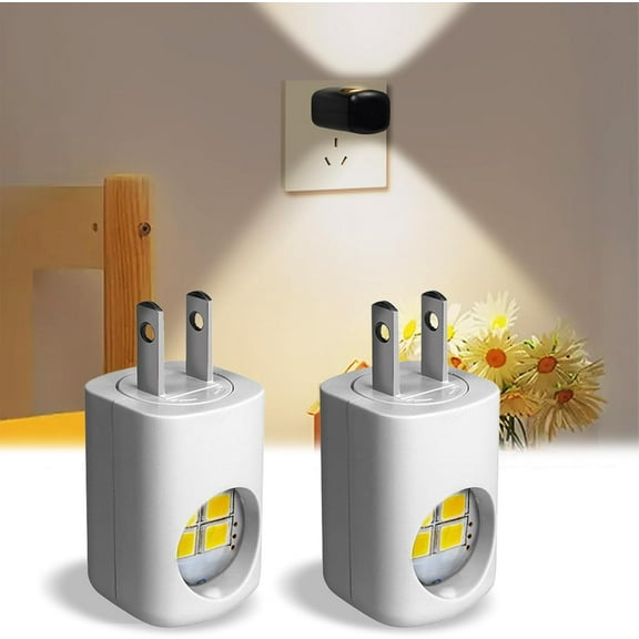 LED Wall Socket Night Light, 2026 New Mini LED Night Light Plug in Wall with Dusk to Dawn Sensor, 360° Adjustable,3000k Soft White,Night Lights plug into Wall for Bedroom Hallway