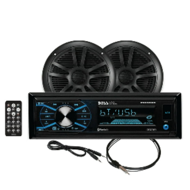 10" Black Boss Marine Audio Speaker with Wireless Remote