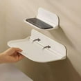 thumbnail image 3 of Foldable Floating Shelves for Wall | No Drill White Wall Shelves | Small Floating Shelf for Bathroom, Bedroom, RV, KitchenAdhesive Shelves for Phones, Watches, Personal Items | Renter Friendly, 3 of 8