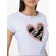 thumbnail image 1 of Camiseta deportiva informal holgada con estampado de corazón, cuello redondo y letras estampadas de leopardo, ideal para entrenamiento de verano. Ideal para adultos, hombres, mujeres, adolescentes y, 1 of 6