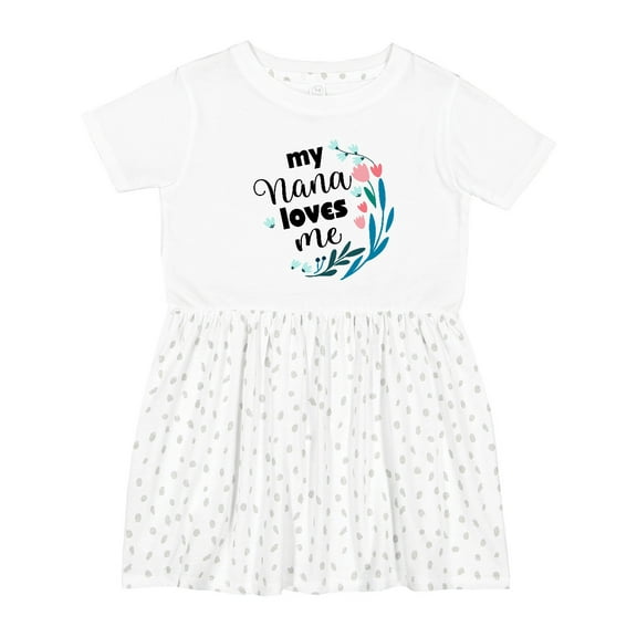 Inktastic My Nana Loves Me Granddaughter Girls Toddler Dress