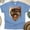 CarolinaBlue, variant on Women's Teacher Graphic Tee with Afro Girl and Leopard Print Headwrap , Ash, Size M
