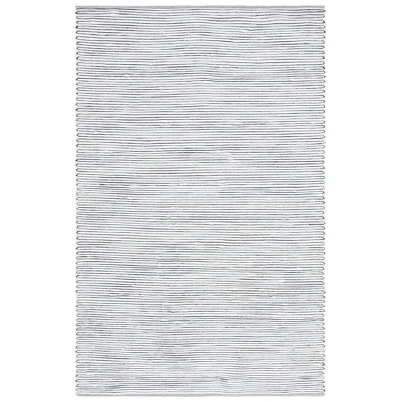 SAFAVIEH Montauk Carver Striped Cotton Area Rug, Navy/Ivory, 4' x 6'