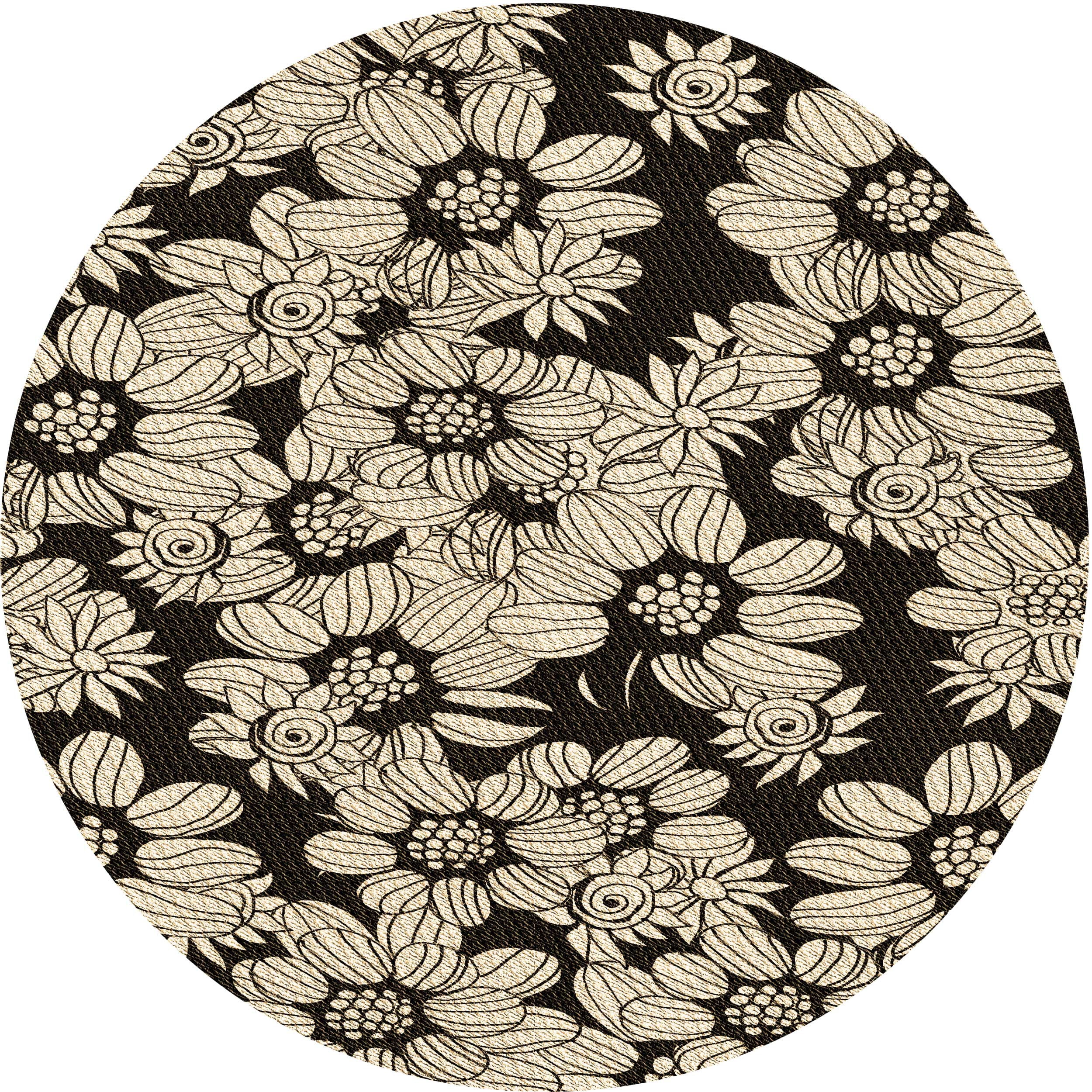 Ahgly Company Indoor Round Patterned Khaki Gold Area Rugs, 8' Round ...