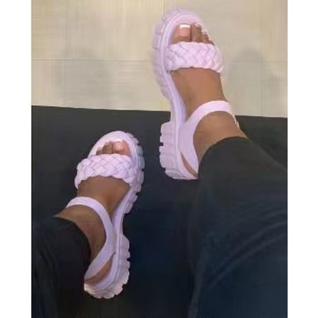 

Womens Sandals Casual Fashion Open Toe Stacked Heel Wedge Sandals Buckle Strap Beach Sandals