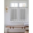 thumbnail image 5 of Gray Geometric Tier Curtains 45 Inches Long, White Greek Key Design Burlap Modern Art Window Treatment Curtain Drapes, Window Half Privacy Curtains for Bedroom Bathroom, 42"x45", 2 Panels, 5 of 7