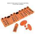thumbnail image 1 of HEEPDD 100 UNIDS Ganado Etiqueta de Oreja Ganadora, 1-100 Número de Plástico Etiqueta de Oreja de Cabra Verde Naranja Anti-separtion Etiqueta Animal para Ganado Cabra Cerdo Oveja Vaca(Naranja) EOTVIA NO, 1 of 4