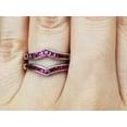 thumbnail image 3 of Hitanshu Jewels Enhancer Wrap Guard Ring 14K White Gold Finish Women 2Ct Princess Lab Created Ruby, 3 of 4