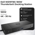 thumbnail image 2 of Estación de acoplamiento Thunderbolt Dell WD19TBS con adaptador de corriente alterna de 180 W, 2 of 7
