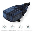 thumbnail image 5 of Full Print Chest Bag 8×15in Outer Large Bag On Both Sides Of Mesh Bag Inside Pocket Design Sponge Pad Shoulder Strap MidnightBlue Buffalo Plaid Check Tartan Scotland_3, 5 of 8