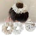 thumbnail image 3 of 2 Colors Lace Hollow Hair Tie Girls French Style Scrunchie Rope Womens 15cm Hair, 3 of 8