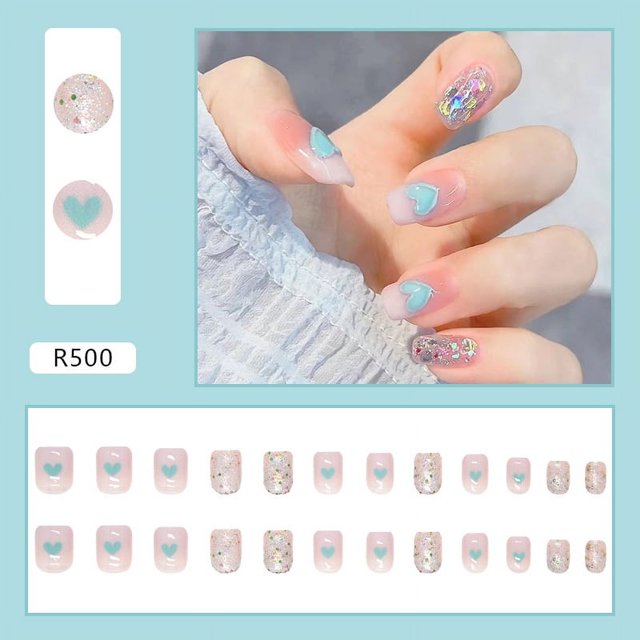 Uñas postizas a presión, uñas postizas europeas, uñas postizas a presión, con sellado UV, uñas brillantes, cobertura total, uñas postizas artificiales, uñas para mujeres