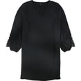thumbnail image 1 of Alfani Womens Statement Sleeve A-line Dress, Negro, 2, 1 of 1