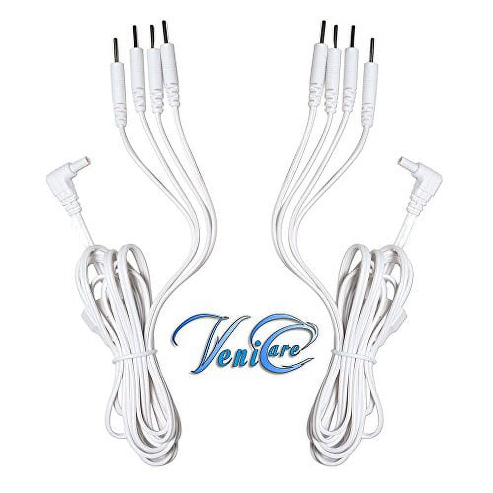 Tens Lead Wires - Port Doubler - Four 2mm Pin Connectors (2 Pack) - VeniCare Brand (Safety 2.35mm Plug)