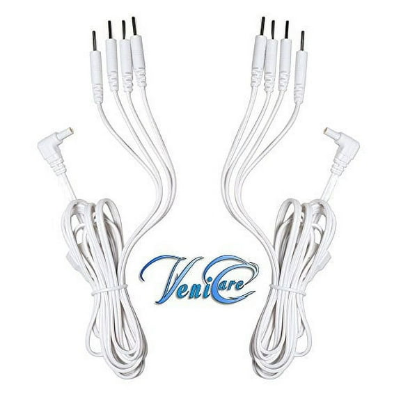 Tens Lead Wires - Port Doubler - Four 2mm Pin Connectors (2 Pack) - VeniCare Brand (Safety 2.35mm Plug)