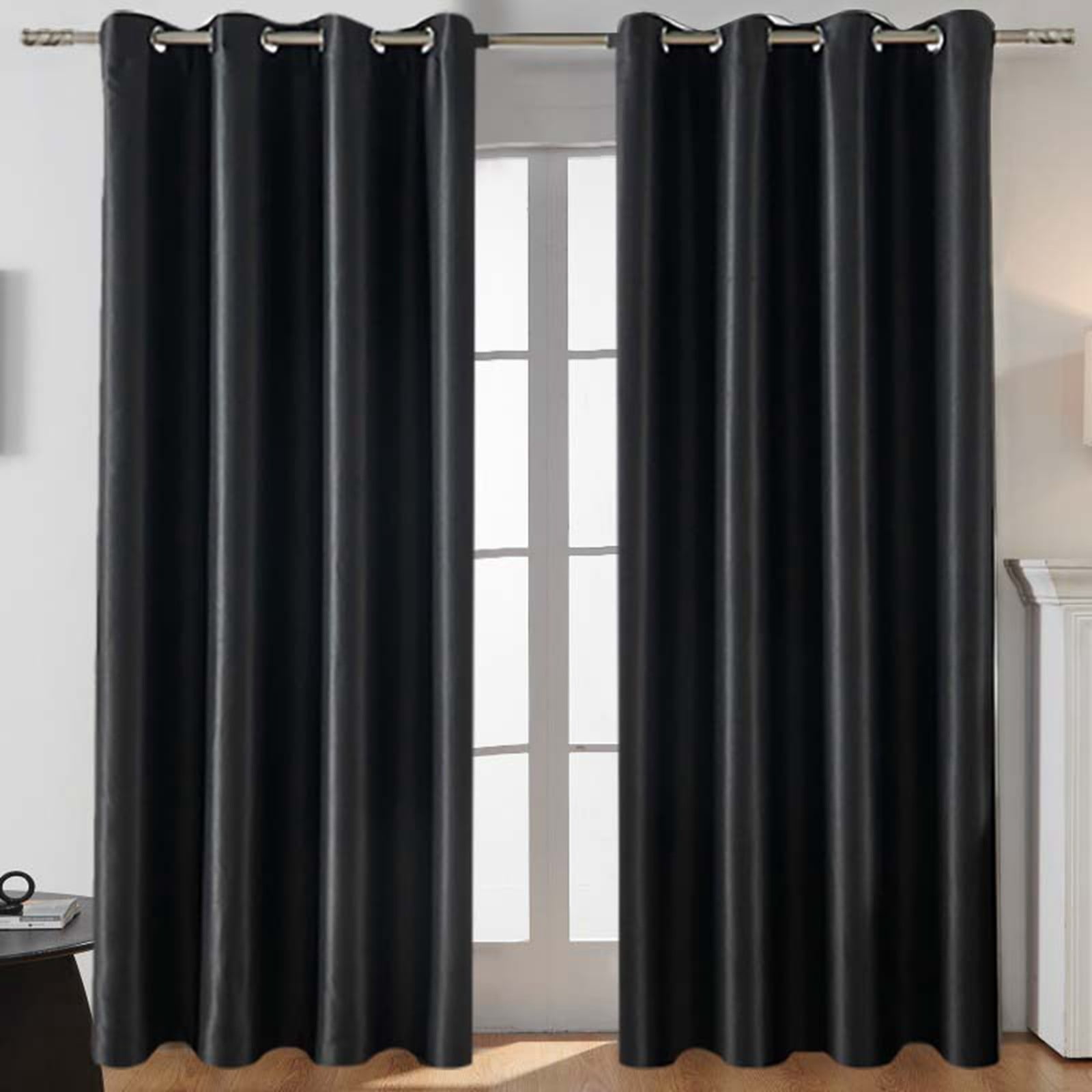 Polyester Solid Color Thickened Blackout Curtain Heat Insulating High Precision Window Drapes for Home