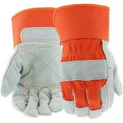 West Chester 75525-XL3P Cowhide Leather Palm Work Gloves 3 Pair Orange Large