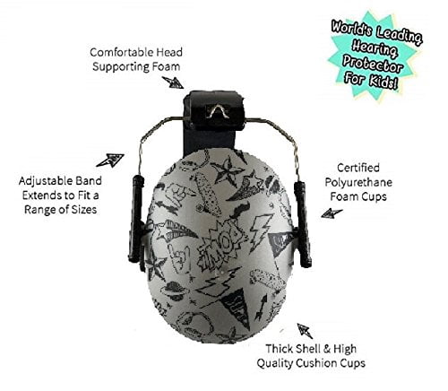Kids Hearing Protection Earmuffs - Prints - Kids 2+ - Graffiti Doodle