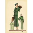 thumbnail image 2 of Vintage Fashion 17x24 Black Ornate Wood Framed with Double Matting Museum Art Print Titled - Modeles Originaur: Emerald Style, 2 of 4