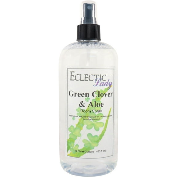 Green Clover and Aloe Room Spray by Eclectic Lady, 16 Ounces, Fragrant Aromatic Room Mist For Home, Room, Office