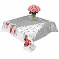 thumbnail image 2 of Grey Christmas Table Cloth Waterproof Tablecloths, Snowflake Winter Xmas Tree Tablecloth Dining Table Cover for Kitchen Party Tabletop Outdoor, Square Tablecloth 54x54 Inch, 2 of 9