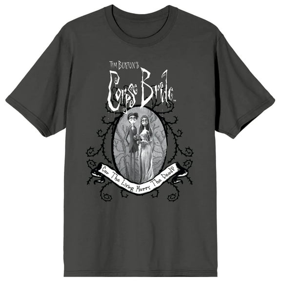 Corpse Bride Can The Living Marry The Dead Crew Neck Short Sleeve Charcoal Women's T-shirt-Medium
