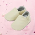 thumbnail image 7 of Quealent Soft Leather Baby Shoes Moccasins Slip-on Boys Girls Slippers with Elastic Ankle, Anti-Slip First Walking Crib Shoes for Infant Toddlers Yellow for Size 14=XL, 7 of 7
