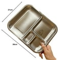 thumbnail image 3 of Bgsha Food Plate Plate Plates Divided Steel Tray Stainless Food Dinner Trays Compartment Kids Portion Lunch Section Control Serving, 3 of 10