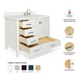 thumbnail image 3 of Ariel Cambridge 43 In. Right Offset Oval Sink Vanity With White Quartz Countertop In White, 3 of 10