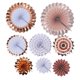 thumbnail image 5 of Abanico de papel de oro rosa, flor hecha a mano, decoración de fondo festivo, colección artesanal, 5 of 8
