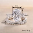 thumbnail image 3 of K-KED Fashion Oval Cubic Zircon 925 Silver Filled Ring Women Wedding Delicate Jewelry Sz 6-10-7, 3 of 6