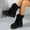 #134-Black, variant on AUNVITO Women's Thick Sole Lace-Up Winter Boots with Faux Fur Lining, Height-Enhancing Comfort & Neutral Tones for Cold Weather Fashion