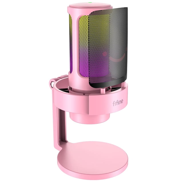 Micrófono USB para streaming para juegos FIFINE AmpliGame A8 Rosa