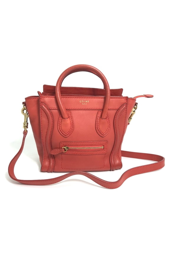 Pre-Owned CELINE 168243 Nano Shopper Luggage Bag, Crossbody Shoulder Handbag,... (Fair)