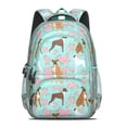 thumbnail image 2 of Cute Boxer Dog and Flowers Florals Backpack for School,Cute School Bag,Schoolbag with Adjustable Shoulder Straps & Padded Back,16.9 Inch, 2 of 5