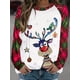 thumbnail image 4 of Christmas Colorful Elk Print Pullover Sweatshirt, Casual Long Sleeve Crew Neck Sweatshirt, Women's Clothing, 4 of 5