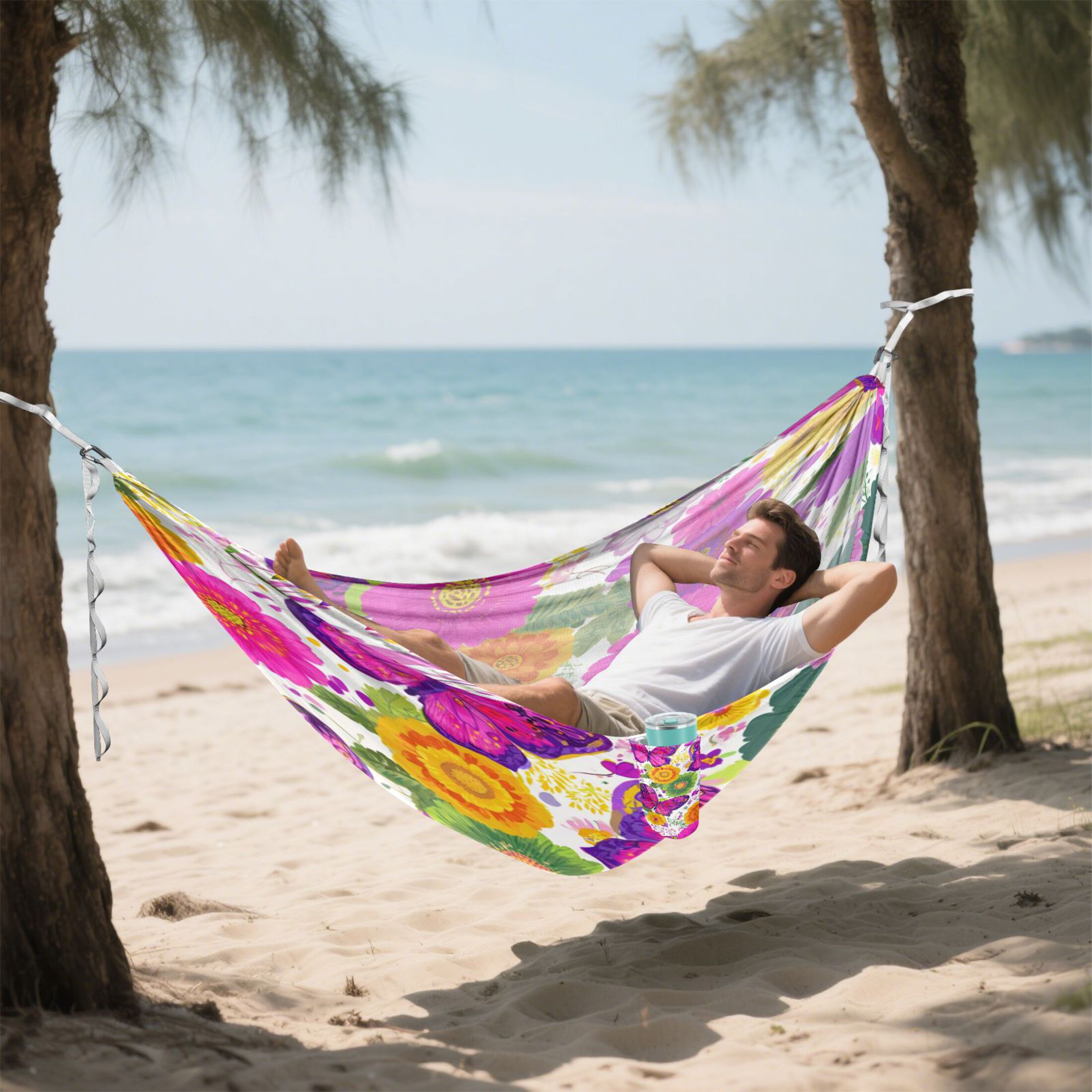 Hammock Camping Hammock Nylon Portable Hammock Travel Camping Hammock Vibrant Butterflies