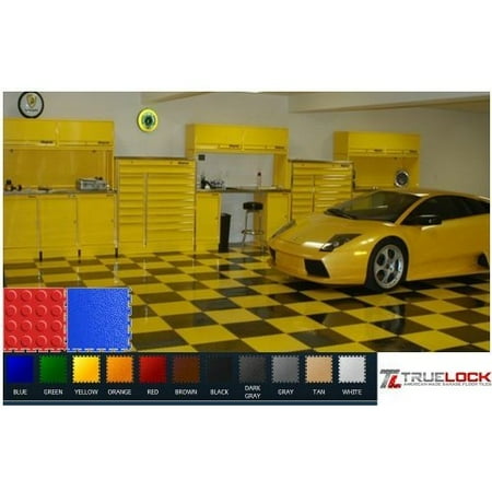 Truelock Pvc Garage Floor Tile Coin 19 5 8 X19 Black Departments