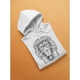 thumbnail image 3 of Hand Drawing Hipster Lion Hoodie Women -Image by Shutterstock, Female 3X-Large, 3 of 4