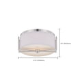 thumbnail image 2 of Nuvo 60-4761 - Gemini - 2 Light Flush Dome Fixture w/ Slate Gray Fabric Shade, 2 of 2