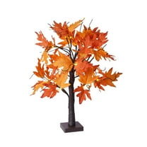 Uutvmp 24LED Fall Tree Lighted Maple Tree, Thanksgiving Decoration Maple Leaf Table Tree, Fall Decor Lights for Indoor Outdoor Holiday Autumn Harvest Xmas Party Home Decor