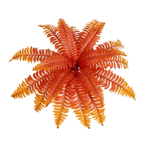 Fall Artificial Boston Fern Outdoor Plants Decor, 23.6" Dia Autumn Fake Ferns Plant Decorations, UV Resistant Faux Fern Shrubs for Garden Yard Porch Office Indoor