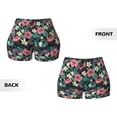 thumbnail image 5 of Kdxio Green Tropical Leaves Print Workout Shorts for Women Seamless Soft Smooth Gym Yoga Scrunch Active Shorts, 5 of 9