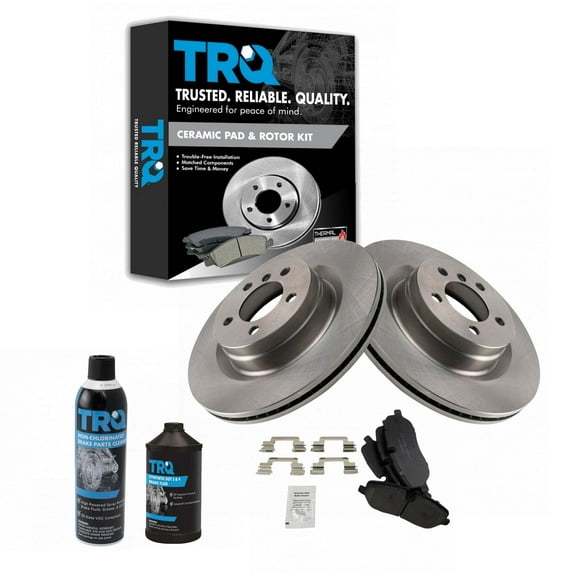 TRQ Brake Pads Rotors Cleaner & Fluid Kit Fits 2006-2009 Land Rover Range Rover BKA19520