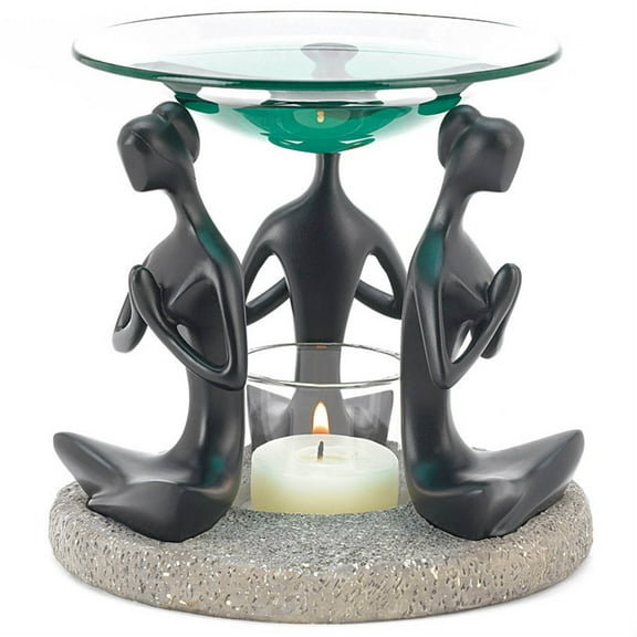 Home Decorative Namaste Yoga Stone, resin and glass Oil Warmer