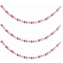 3Pcs Felt Ball Garland Misscrafts 7.88 Feet 30 Balls Pink Pom Pom Garland Home Room Hanging Decoration Wool Felt Ball Christmas Tree Garland for Christmas Home Party diy
