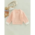 thumbnail image 2 of hirigin Toddler Boys Girls Autumn Casual Sweater Long Sleeve O Neck Contrast Color Knitwear, 2 of 7