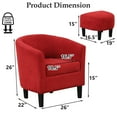 thumbnail image 6 of Bonzy Home Velvet Accent Chair with Ottoman for Living Room,Red, 6 of 7