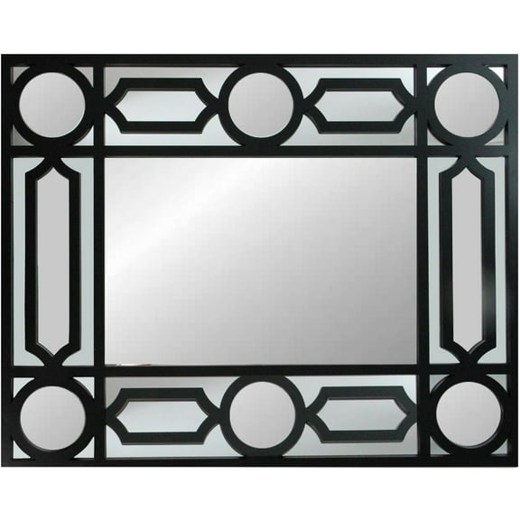 Northlight 29.5" Black Framed Geometric Style Rectangular Wall Mirror