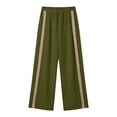 thumbnail image 4 of Admvng Women's Side Button Striped Wide Leg Pants Casual High Waist Lightweight Daily Trousers, 4 of 6